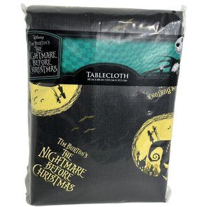 Disney Nightmare Before Christmas Tablecloth 60"X84" Oogie Boogie Black Yellow